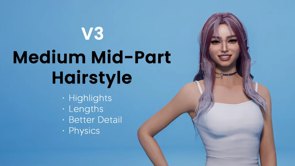 Mid Part Hairstyle Physics