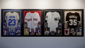 NBA and MLB Signed Jerseys Framed Display