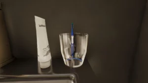 Toothbrush and Glass Toothbrush and Glass