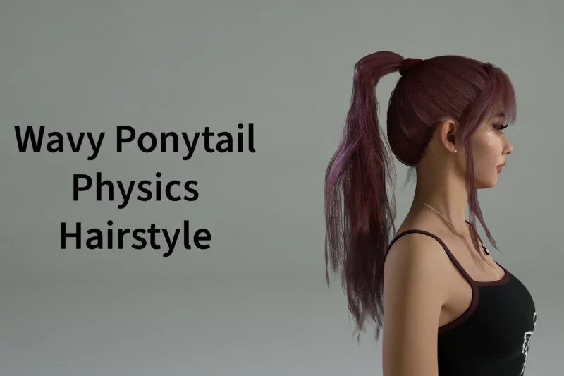 Wavy Physics Ponytail Hairstyle V1.0