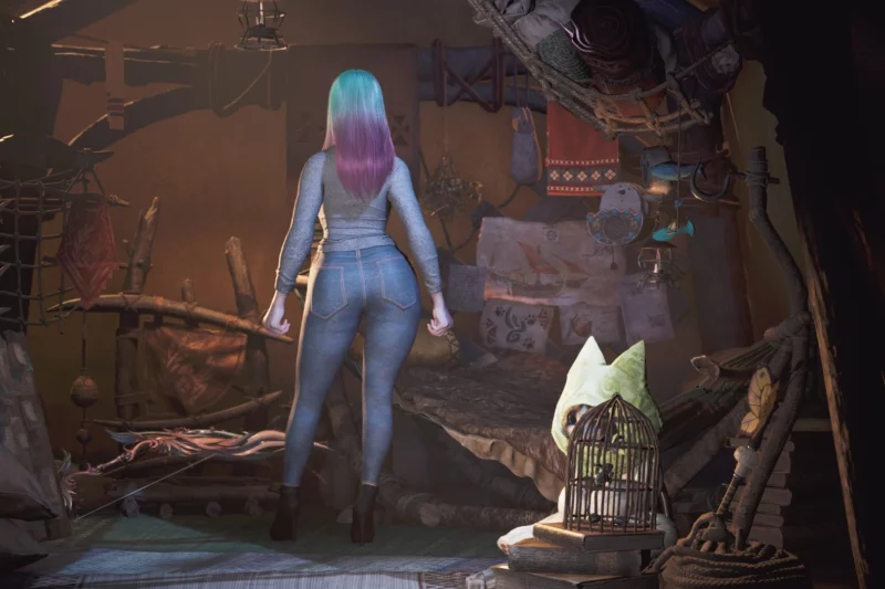 Ver.R Denim pants and spandex top V1.0